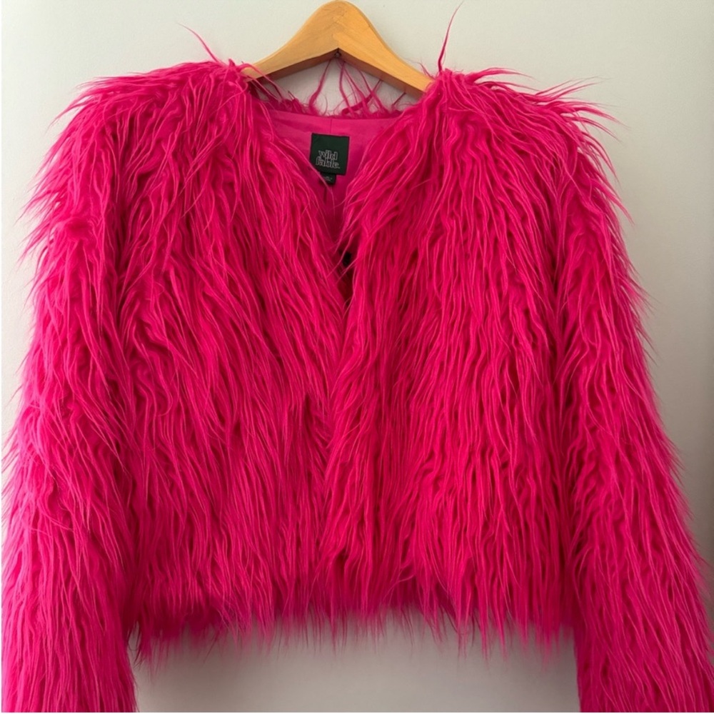 Wild Fable Hot Pink Faux Fur Puffer Jacket